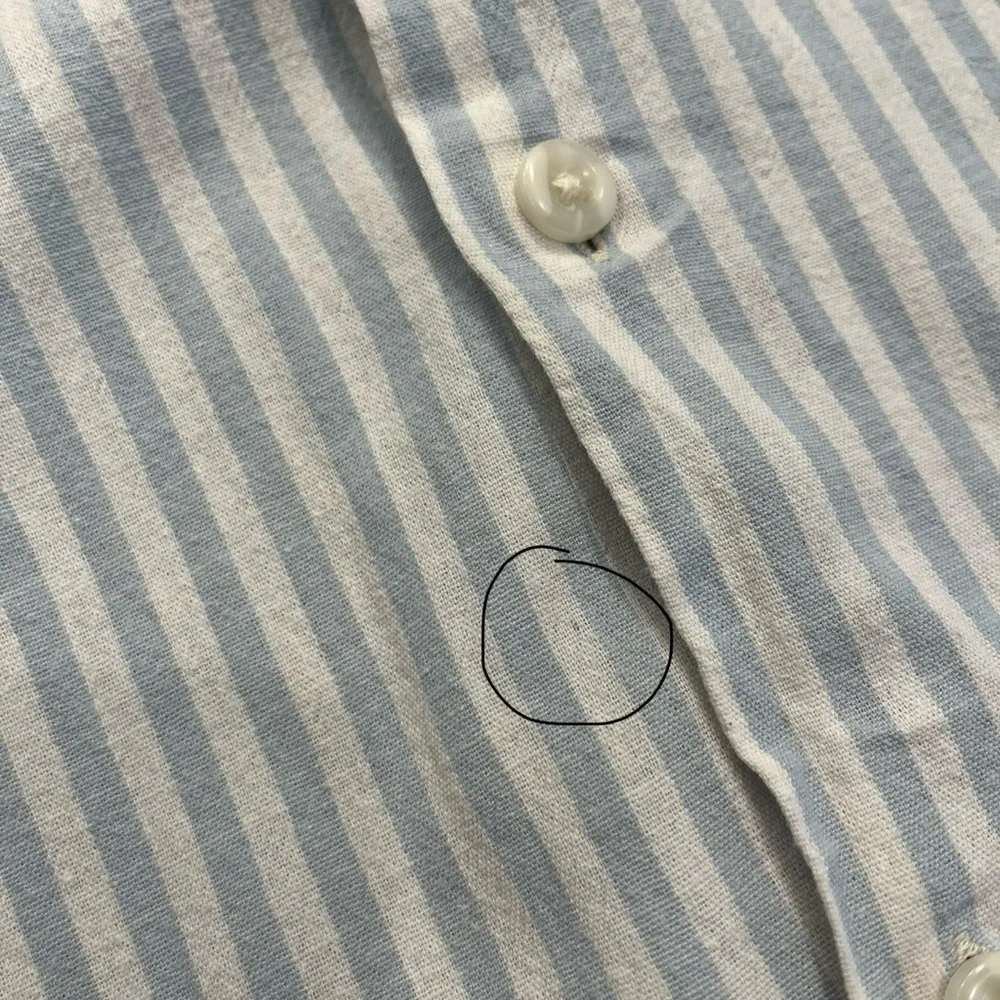 Jack&Jones Men's Button Up Striped Short Sleeve Shirt - Blue - Picture 5 of 9